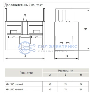 фото Контакт дополнительный XB-2 NC красный
