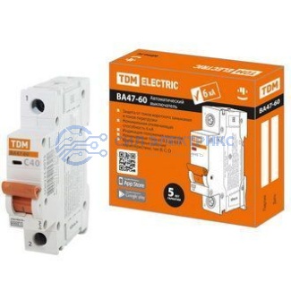 фото Автоматический выключатель ВА47-60 1P 40A, 6 kA, характеристика C
