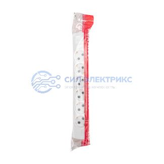 фото Колодка PREMIUM 6 гнезд, с/з, белый REXANT