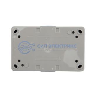 фото Блок горизонтальный 2 розетки (керамика) INDUSTRIAL IP54 с заземлением, о/у, серый KRANZ