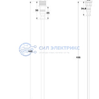 фото Соединительный кабель (2pin) герметичный (IP67) 2х0.35 мм² белый REXANT