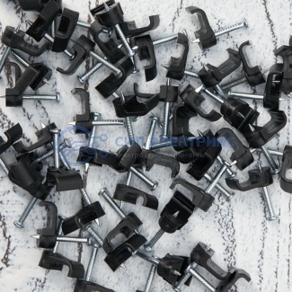 фото Крепеж кабеля плоский 8 х 3 мм, черный (упак. 50 шт) REXANT