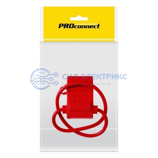 фото Держатель предохранителя PROconnect, тип вилочный, красный, 1 шт., пакет БОПП