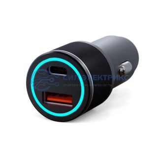 фото Автомобильное зарядное устройство c двумя портами (USB-C + USB-A) c LED-подсветкой, 68Вт REXANT