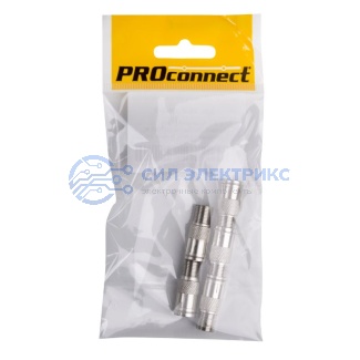 фото Переходник антенный, (гнездо F - гнездо TV), с кольцом (5шт.) (пакет) PROconnect
