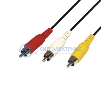 Шнур 3 RCA - 3 RCA, 10м, черный REXANT фото Шнур 3 RCA - 3 RCA, 10м, черный REXANT