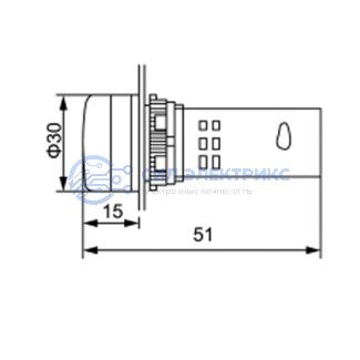 Индикатор значения напряжения желтый VD22 70-500 В фото Индикатор значения напряжения желтый VD22 70-500 В