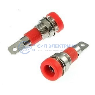 Штекер (гнездо, клемма) Z009 4mm panel jack RED фото Штекер (гнездо, клемма) Z009 4mm panel jack RED