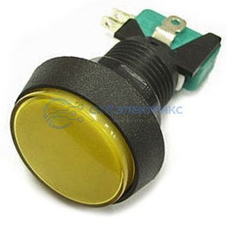 фото Кнопка GMSI-4B-C no(nc)+nc(no) yellow, желтая подсветка, 4 контактных положения, кнопка с нормальным/обратным контактом, 50 мм