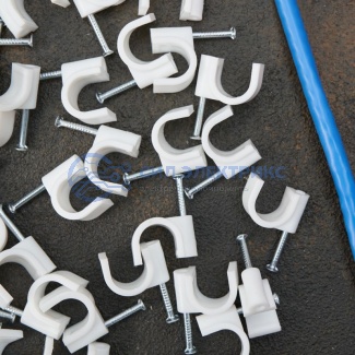 фото Крепеж кабеля круглый 12 мм, белый (упак. 50 шт) REXANT