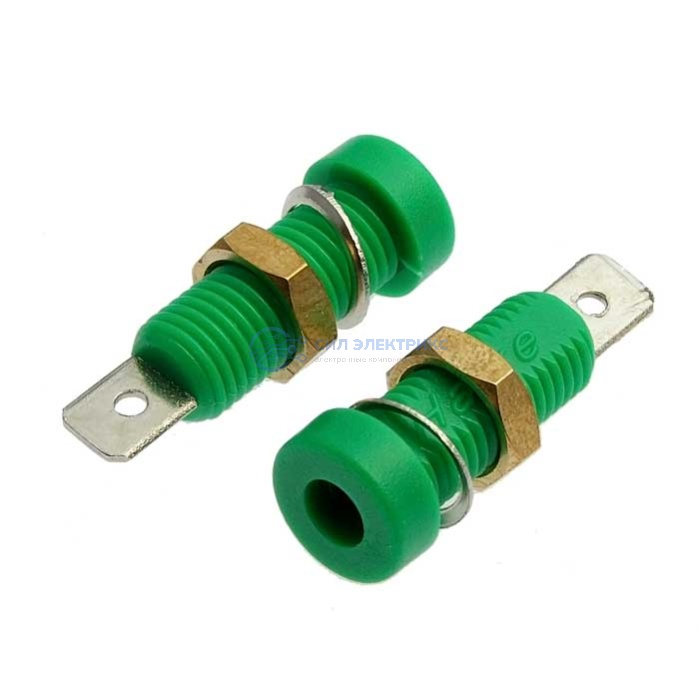 Штекер (гнездо, клемма) Z032 4mm Socket GREEN фото Штекер (гнездо, клемма) Z032 4mm Socket GREEN