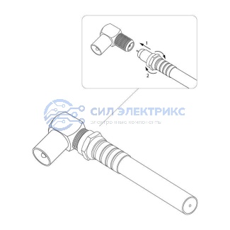 фото Переходник антенный, (гнездо F - штекер TV), угловой (1шт) REXANT