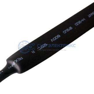 фото Трубка термоусаживаемая ТУТ нг 12,0/6,0мм, черная, упаковка 50 шт. по 1м REXANT