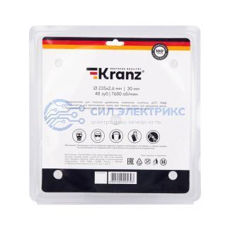 Диск пильный 235 мм х 48 зуб х 30 мм KRANZ фото Диск пильный 235 мм х 48 зуб х 30 мм KRANZ