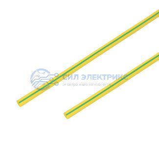 фото Трубка термоусаживаемая ТУТ нг 3,0/1,5мм, желто-зеленая, упаковка 50 шт. по 1м REXANT