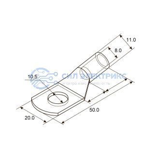 фото Наконечник медный луженый ТМЛ 25–10–8 (25мм² - Ø 10мм) ГОСТ 7386-80 (в упак. 5 шт.) REXANT