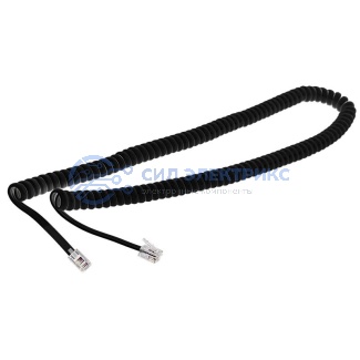 фото Телефонный шнур, витой трубочный RJ-10(4P-4C), длина 2 метра, черный REXANT