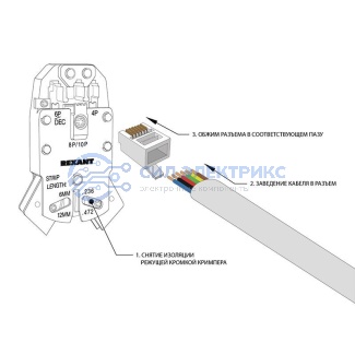 Разъем телефонный UTP, RJ-12 (6P6C), CAT 3 REXANT фото Разъем телефонный UTP, RJ-12 (6P6C), CAT 3 REXANT