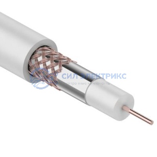 фото Кабель коаксиальный Кабель коаксиальный RG-59U+Cu, 75 Ом, Cu/Al/Cu, 64%, 100 м, INDOOR, белый, REXANT