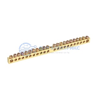 фото Шина PEN «земля-ноль» 6х9 мм 22/1 (22 группы/крепеж по центру) REXANT