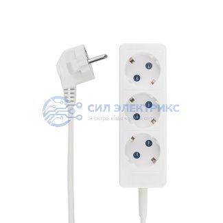 фото Удлинитель PROconnect 3 гнезда, 1.5 м, 3х0.75 мм², с/з, белый
