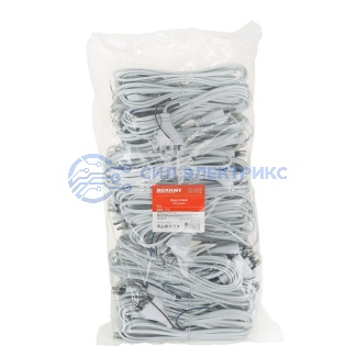 фото Шнур сетевой, вилка плоская без розетки, кабель 2x0.5 мм², длина 1,8 метра, белый REXANT