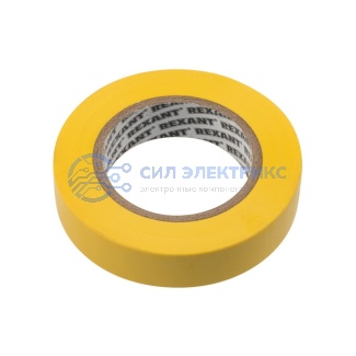 фото Изолента ПВХ REXANT 15 мм х 20 м, желтая, упаковка 10 роликов