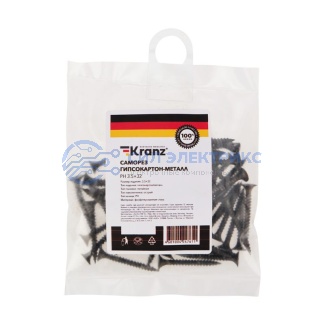 фото Саморез гипсокартон-металл KRANZ 3.5х32, пакет (50 шт./уп.)