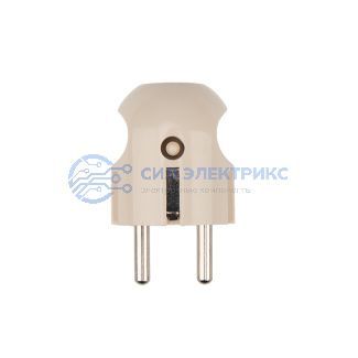 фото Вилка прямая с/з кремовая 16 А PROconnect