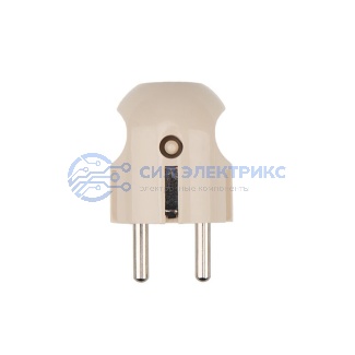 фото Вилка прямая с/з кремовая 16 А PROconnect