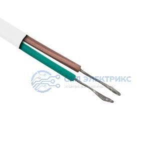 фото Шнур сетевой, вилка плоская без розетки, кабель 2x0.5 мм², длина 1,5 метра, белый REXANT