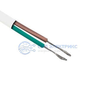 фото Шнур сетевой, вилка плоская без розетки, кабель 2x0.5 мм², длина 1,5 метра, белый REXANT