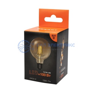 фото Лампа филаментная LOFT GLOBE A125 11,5Вт 1380Лм 2400K E27 золотистая колба REXANT