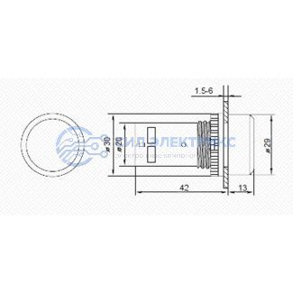 Кнопка EB22 возвратная желтая NO+NC 300 В фото Кнопка EB22 возвратная желтая NO+NC 300 В