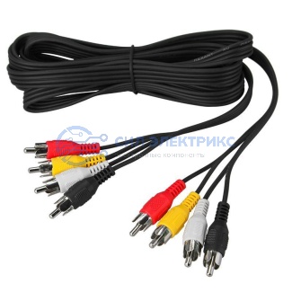 фото Шнур 4 RCA - 4 RCA, 5м черный REXANT