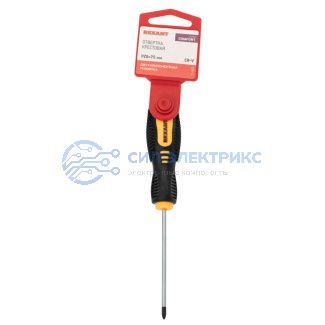 фото Отвертка крестовая PZ0х75мм, двухкомпонентная рукоятка REXANT