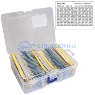 фото Резистор постоянный KIT-MF, 2600 Ом, мощность 0.25 Вт, допуск 1%, металлопленочный, корпус THT