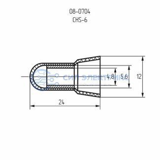 фото Концевая изолированная заглушка КИЗ-6, ø 4,8 мм (3,0-8,0 мм²) REXANT