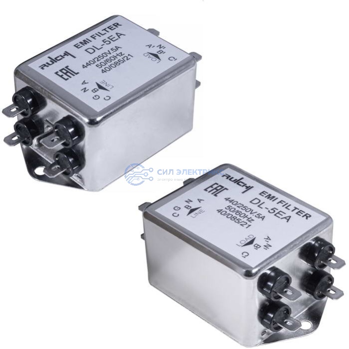 Фильтр сетевой DL-5EA 5A. 440/250V трехфазный фото Фильтр сетевой DL-5EA 5A. 440/250V трехфазный