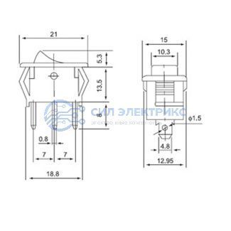Выключатель клавишный 12V 15А (4с) ON-OFF черный с подсветкой Mini (RWB-206-1, SC-768) REXANT фото Выключатель клавишный 12V 15А (4с) ON-OFF черный с подсветкой Mini (RWB-206-1, SC-768) REXANT