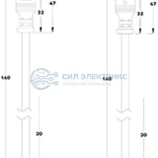 фото Соединительный кабель (3pin) герметичный (IP67) 3х0.5мм² белый REXANT