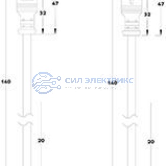 фото Соединительный кабель (3pin) герметичный (IP67) 3х0.5мм² белый REXANT