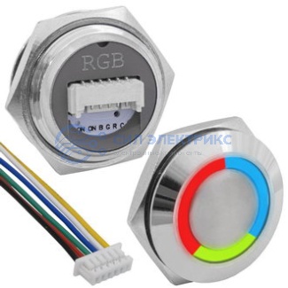 Кнопка антивандальная GQ19TF-6E/RGB/N off-(on) фото Кнопка антивандальная GQ19TF-6E/RGB/N off-(on)