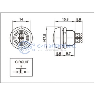 фото Кнопка антивандальная Ø12 Б/Фикс (2с винт) OFF-(ON) сфера (A12-A3) REXANT
