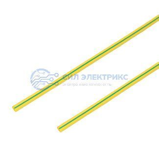 фото Трубка термоусаживаемая ТУТ нг 1,5/0,75мм, желто-зеленая, упаковка 50 шт. по 1м REXANT