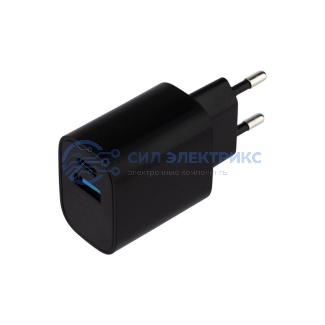 Сетевое зарядное устройство REXANT USB + Type-C, 5V, 2.4 A, черное фото Сетевое зарядное устройство REXANT USB + Type-C, 5V, 2.4 A, черное