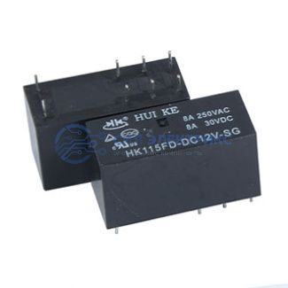 фото Реле HK115FD-DC12V-SG HKE, 12VDC, 5A, тип контактов: нормально открытый (NO), сила удержания: 90 г, рабочая температура: -40°C до +85°C
