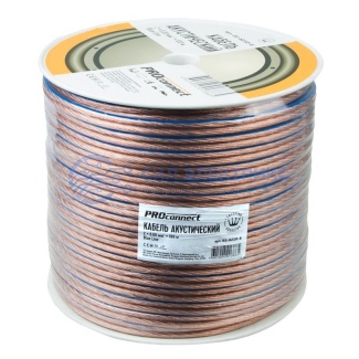 фото Кабель акустический 2х6,00 мм², прозрачный BLUELINE, 100 м, PROconnect