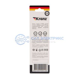 фото Пилка для электролобзика по дереву T119B 76 мм 12 зубьев на дюйм 4-30 мм (2 шт./уп.) Kranz