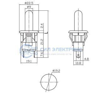 Выключатель-кнопка 250V 2.5А (2с) ON-(OFF) Б/Фикс белый (PBS-19С2) (мебельная) REXANT фото Выключатель-кнопка 250V 2.5А (2с) ON-(OFF) Б/Фикс белый (PBS-19С2) (мебельная) REXANT